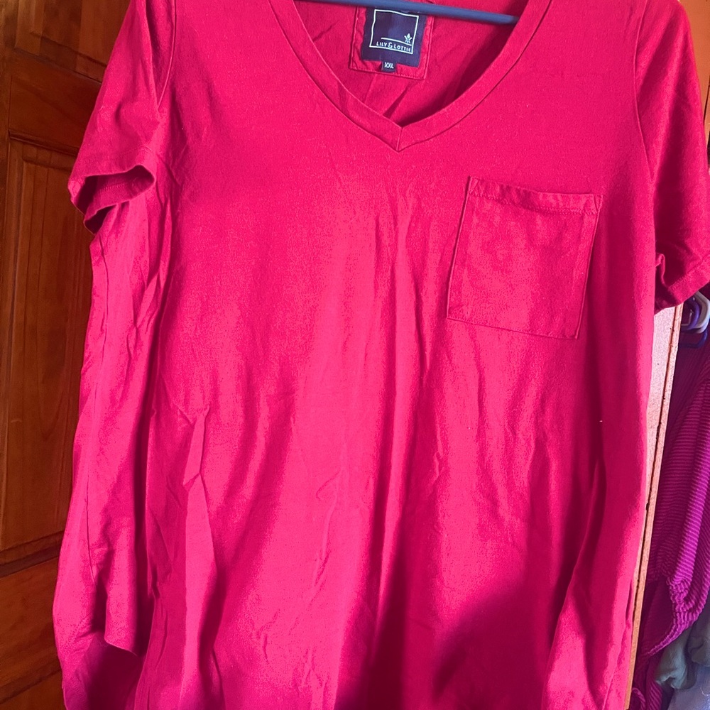 Red VNeck Lily & Lottie Tunic